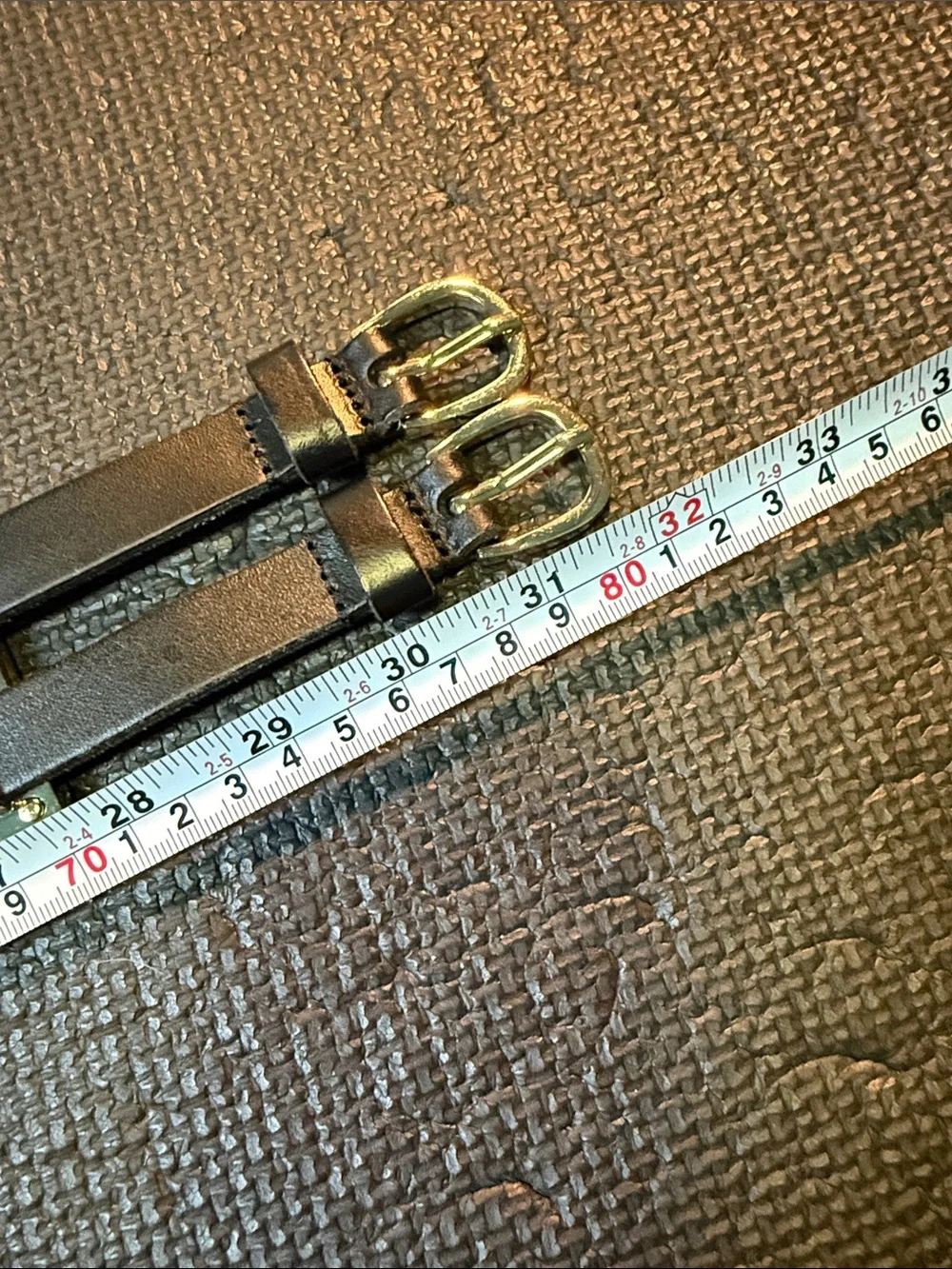 White House Black Market Black and gold Double-Buckle Waist Belt